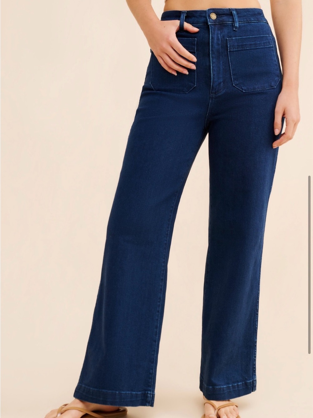 ROLLA'S Dark Blue High-Rise Wide Leg Jeans